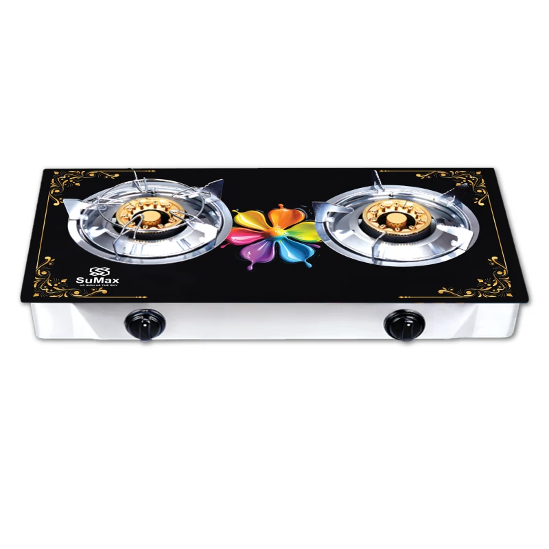 SuMax DOUBLE GLASS 100 BURNER With Brass Cap (SG-232-BRASS)